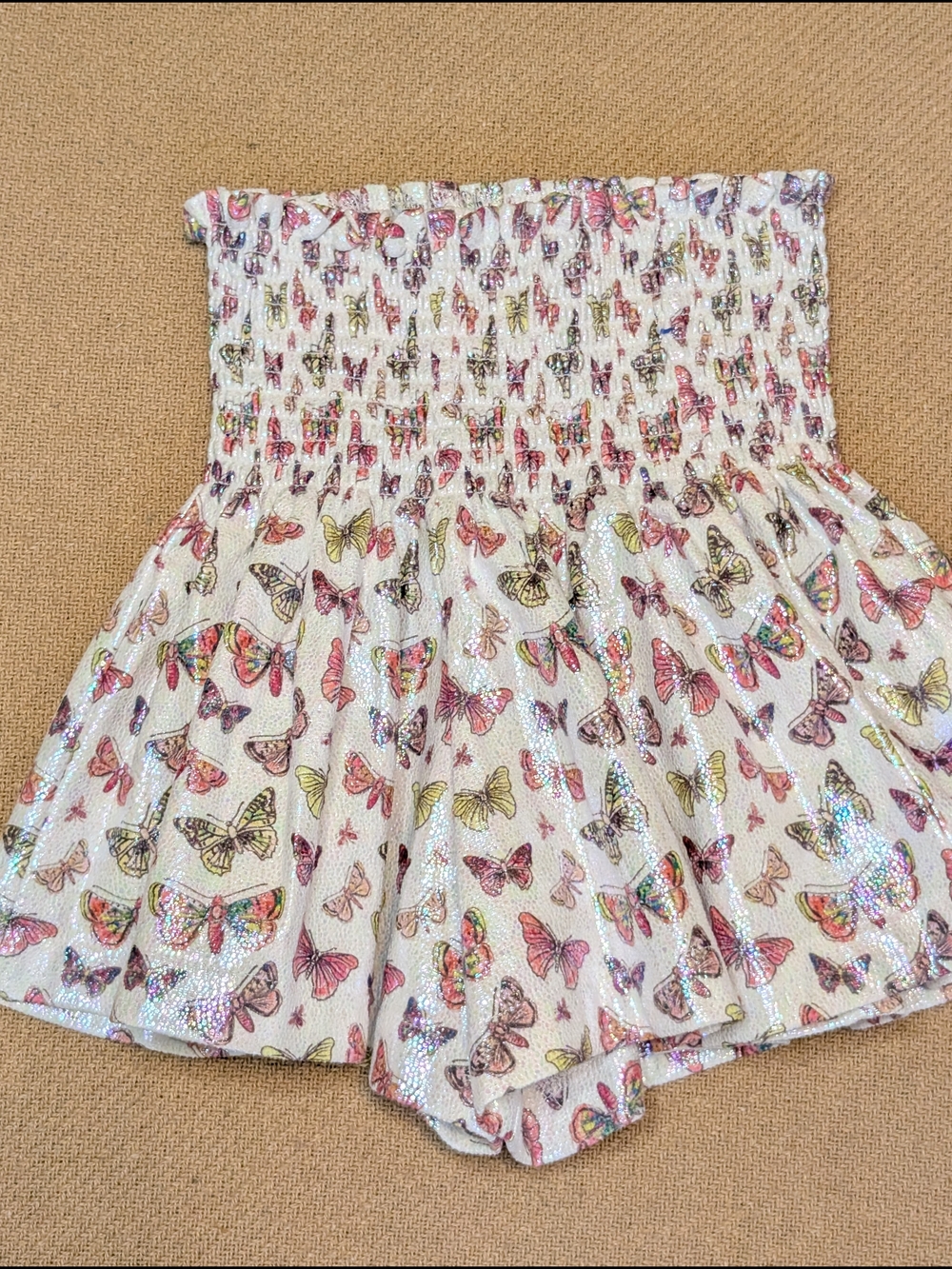 Queen of Sparkles Girls Shimmery Butterfly Patterned Skort - Picture 2 of 10
